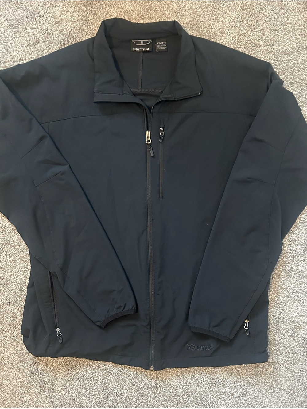 Marmot Men's Tempo M3 Softshell Jacket Black Size XXL Performance Full Zip